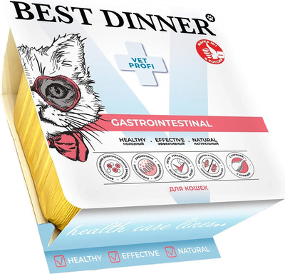 Влажный корм для кошек Best Dinner Vet Profi Gastrointestinal Паштет с курицей (100г) - 