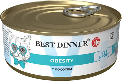 Влажный корм для собак Best Dinner Vet Profi Obesity С лососем (100г) - 