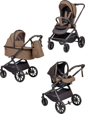 Детская универсальная коляска INDIGO Solar 3 в 1 (темно-бежевый) -