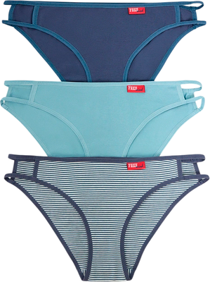 Комплект женских трусов Mark Formelle 412614-3 (р.98, полосочка на молочном/декор) - 