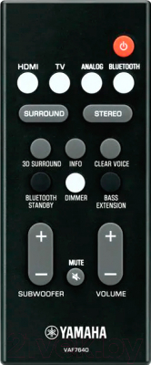 Звуковая панель (саундбар) Yamaha YAS-108 / AYAS108BL (черный)
