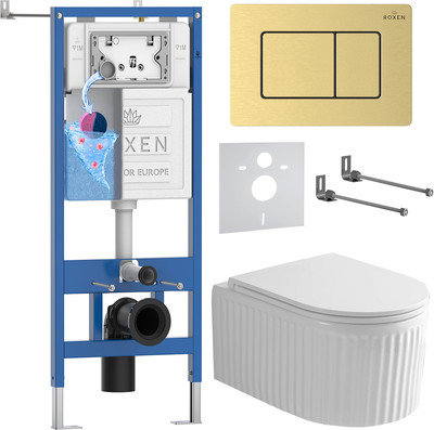 Унитаз подвесной с инсталляцией Roxen StounFix Dual Fresh 968299 - 