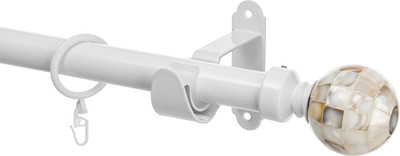 Карниз для штор Sundays Home Волна Шар Перламутр 25мм однорядный (белый глянец, 2.8м) - 
