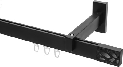 Карниз для штор Sundays Home Флэт Лайн Грид одинарный (черный матовый, 1.6м) - 