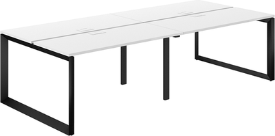 Комплект письменных столов Norden 240х143.8х75 / PR.254.SH.O59.BL (черный/серый бархат) - 