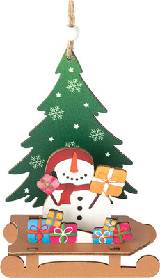 Елочная игрушка Волшебная страна Снеговик с подарками 110384 - 