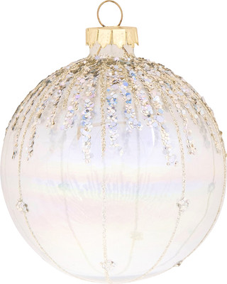 Шар новогодний Волшебная страна Иней / 108557 (прозрачный/золотой) - 