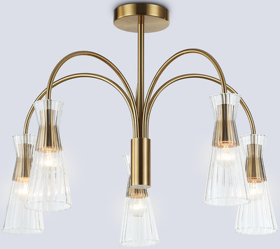 Люстра Ambrella LH55701/5 BS/CL (латунь/прозрачный) -
