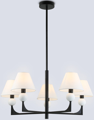 Люстра Ambrella LH75153/5 BK/FR (черный/белый матовый) -