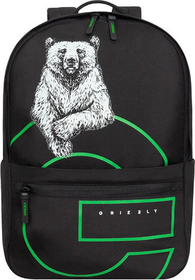 Рюкзак Grizzly RQL-614-1 (черный/салатовый) -