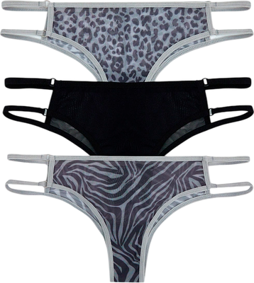 Комплект женских трусов Mark Formelle 412438-3 (р.102, зебра на сером) - 