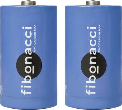Комплект батареек Fibonacci R20 D / FB-R20-S2 (2шт) - 