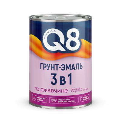 Грунт-эмаль Formula Q8 По ржавчине (800г, черный) - 
