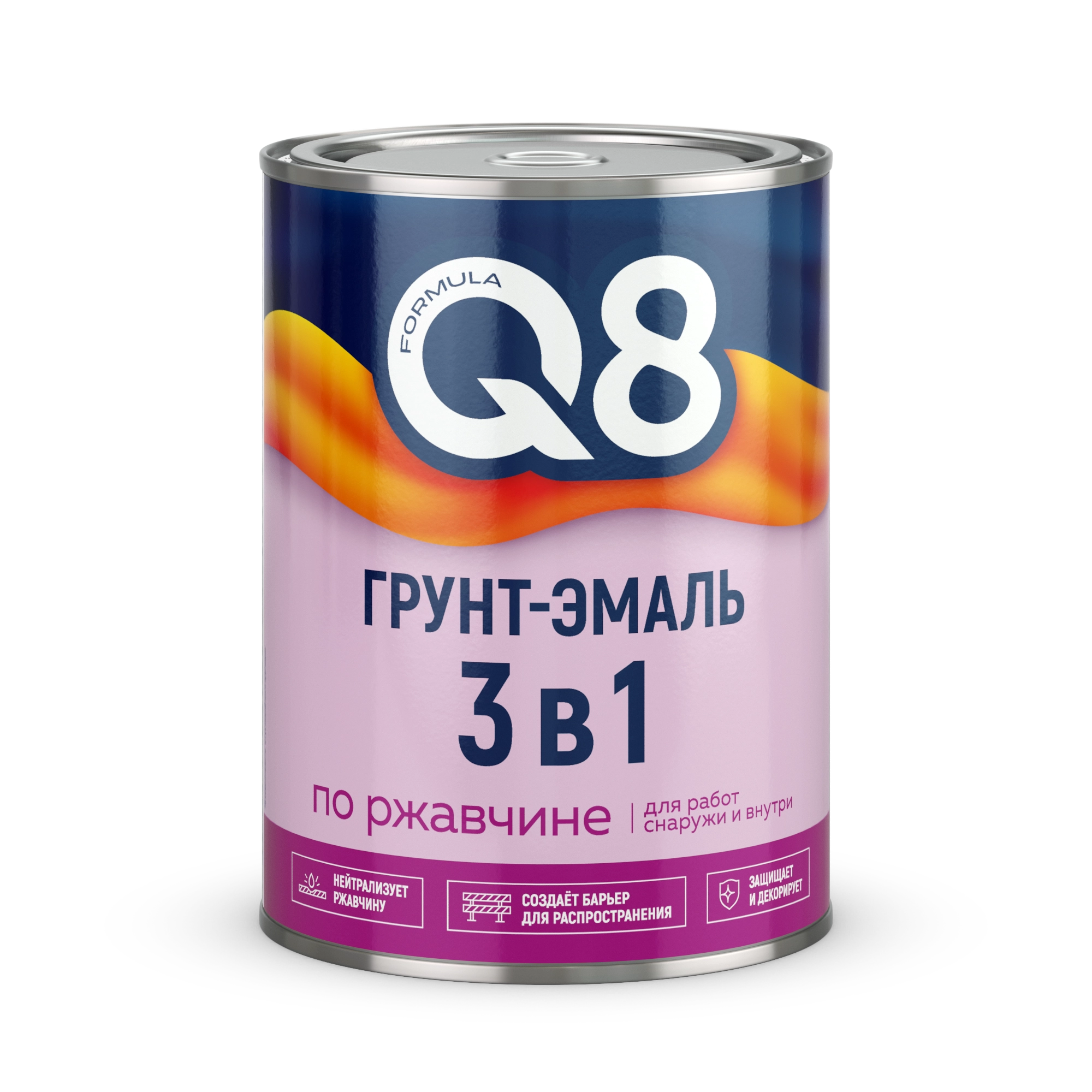 Грунт-эмаль Formula Q8 По ржавчине (800г, серый)