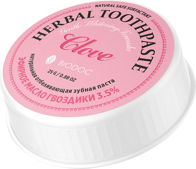 Зубная паста Biodoc Herbal Toothpaste Whitening без фтора (25г) - 