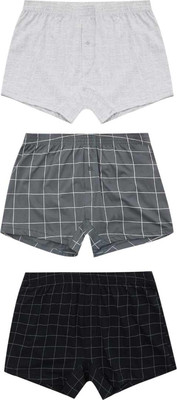 Комплект мужских трусов Mark Formelle 411152-3 (р.102-112, клетка на сером меланже/на темно-сером/на черном) - 