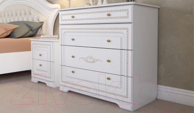 Комплект мебели для спальни Империал Диана без ОМ МИ ШК-5 (белый/золото)