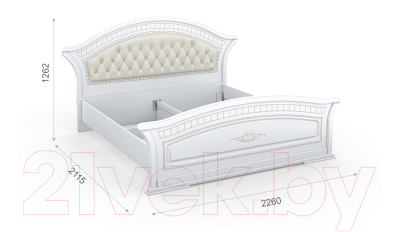 Комплект мебели для спальни Империал Диана без ОМ МИ ШК-4 (белый/серебристый)