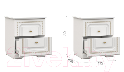 Комплект мебели для спальни Империал Диана с ОМ МИ ШК-4 (белый/серебристый)
