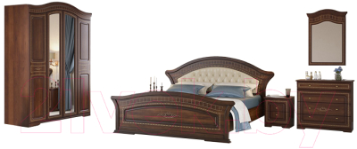 Комплект мебели для спальни Империал Диана без ОМ МИ ШК-4 (орех/золото)