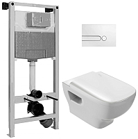 

Унитаз подвесной с инсталляцией Jacob Delafon, Set Struktura EDE102 + E70024 + E5504 + E4326