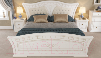 Комплект мебели для спальни Империал Каролина без ОМ 180 МИ ШК-5 (белый/золото)