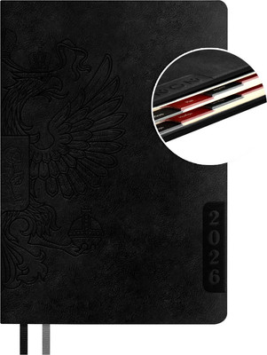 Ежедневник Escalada Наппа 2026 / 70245 (176л, черный) -