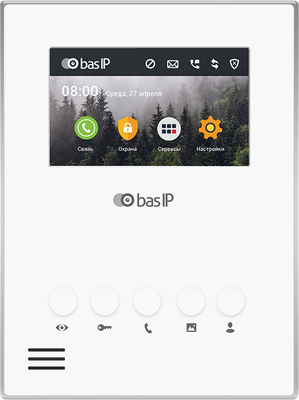 Монитор IP-видеодомофона Bas-IP AU-04LA (белый) - 