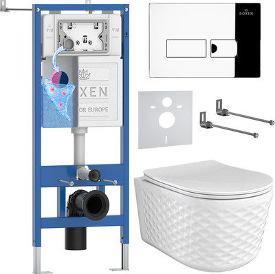 Унитаз подвесной с инсталляцией Roxen StounFix Dual Fresh 979002 - 