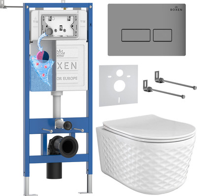 Унитаз подвесной с инсталляцией Roxen StounFix Dual Fresh 979003 -