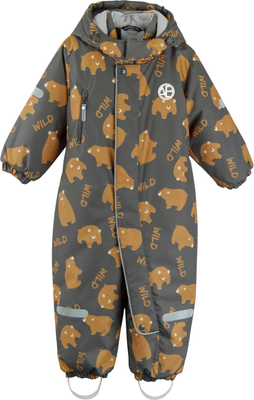 Комбинезон прогулочный детский Amarobaby Adventure / AB-OD25-6202AD/11-86 (р.86-92, серый/медведи) -