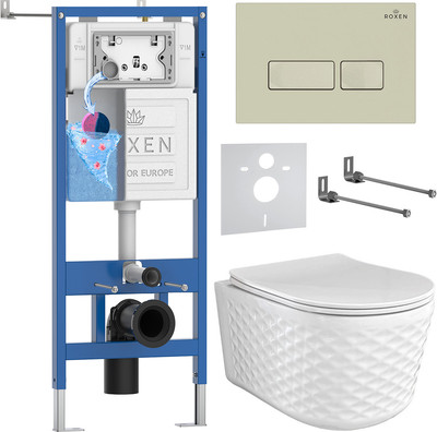Унитаз подвесной с инсталляцией Roxen StounFix Dual Fresh 979004 - 