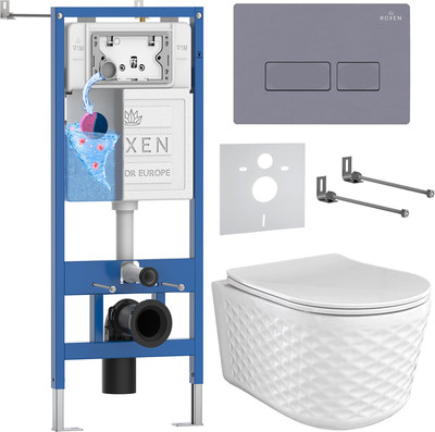 Унитаз подвесной с инсталляцией Roxen StounFix Dual Fresh 979005 - 