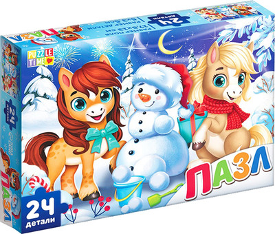 Пазл Puzzle Time Новогодние забавы лошадок / 10885664 - 