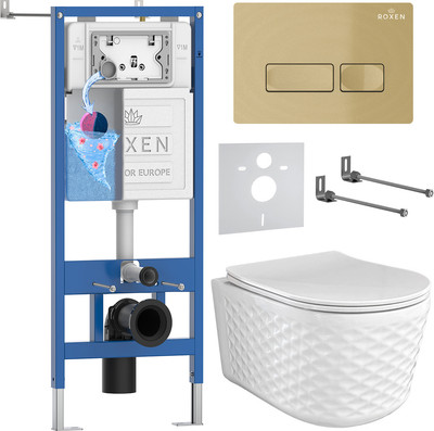 

Унитаз подвесной с инсталляцией, StounFix Dual Fresh 979006