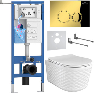 Унитаз подвесной с инсталляцией Roxen StounFix Dual Fresh 979013 - 