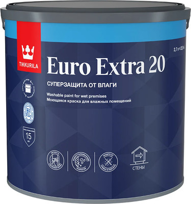 Краска Tikkurila Euro Extra 20 C (2.7л, полуматовый) - 