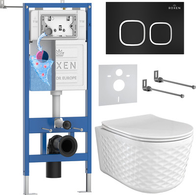 Унитаз подвесной с инсталляцией Roxen StounFix Dual Fresh 979015 - 