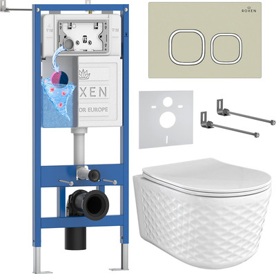 Унитаз подвесной с инсталляцией Roxen StounFix Dual Fresh 979018 - 