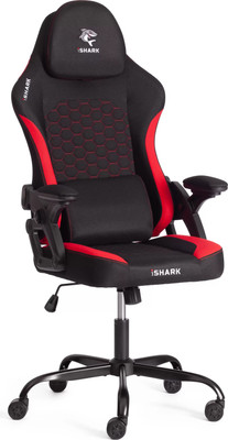 Кресло офисное Tetchair iShark (ткань, черный/красный) -