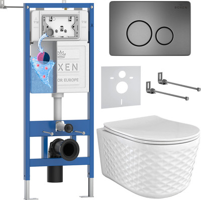 Унитаз подвесной с инсталляцией Roxen StounFix Dual Fresh 979020 - 