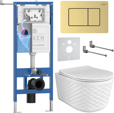 Унитаз подвесной с инсталляцией Roxen StounFix Dual Fresh 979022 - 