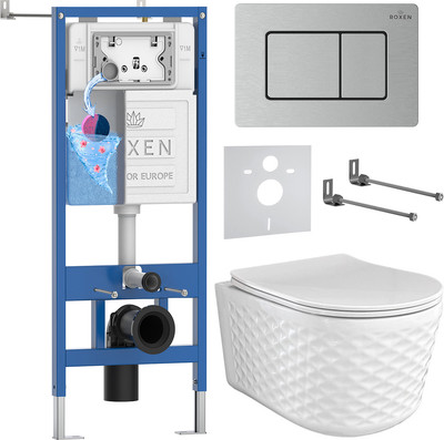 Унитаз подвесной с инсталляцией Roxen StounFix Dual Fresh 979023 - 