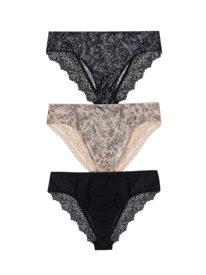 Комплект женских трусов Mark Formelle 412612-3 (р.98, цветы на бежевом-1) - 