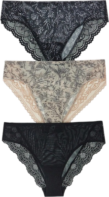 Комплект женских трусов Mark Formelle 412612-3 (р.94, цветы на бежевом-2) - 