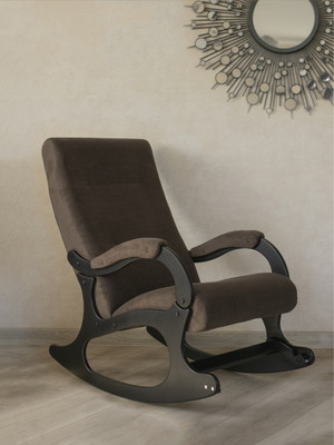 Кресло-качалка Mio Tesoro Бастион-32 (велюр коричневый/черный) -
