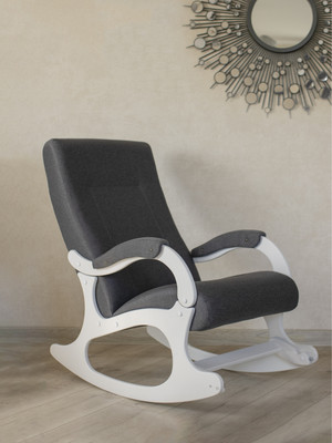 Кресло-качалка Mio Tesoro Бастион-32 (рогожка графит/белый) -