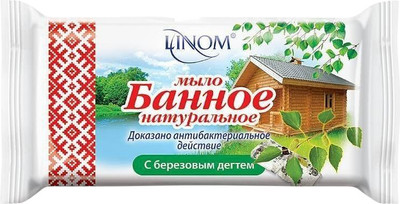 Мыло твердое Linom Банное С березовым дегтем (140г) - 