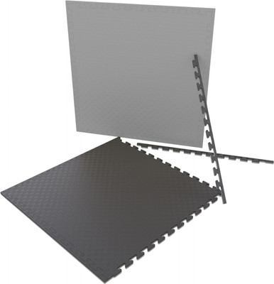 Гимнастический мат DFC 100x100 см 20мм / EVATAT-GB-100/100/2 (серый/черный) - 