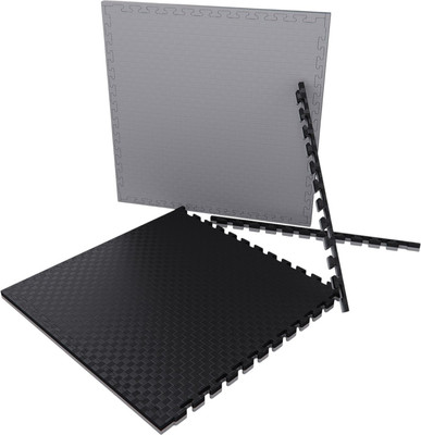 Гимнастический мат DFC 100x100см 40мм / EVATAT-GB-100/100/4 (серый/черный) -